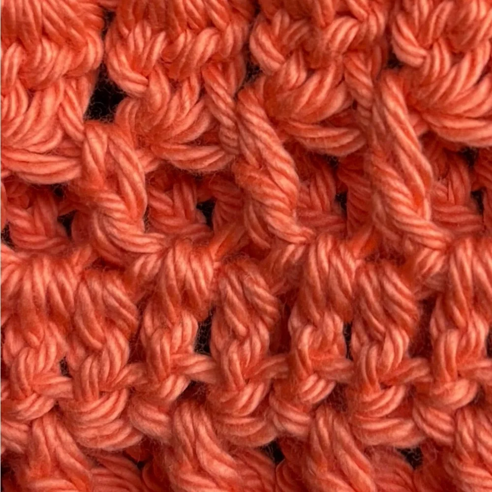 Elegant Coral Crochet Infinity Scarf - Picture 5 of 14